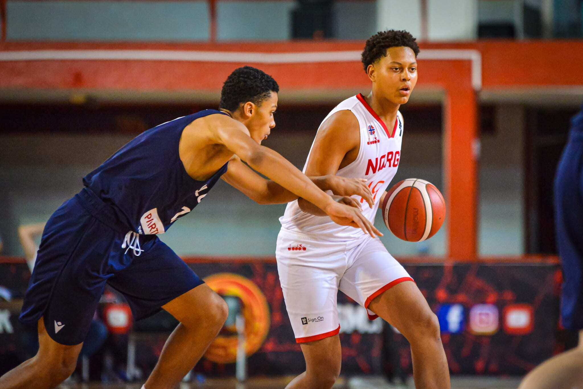 Kevin Leraand fra Sørsia våknet til liv i fjerde periode og ble en matchvinner mot Slovakia med 12 av Norges siste 14 poeng.
FOTO: FIBA.COM 
