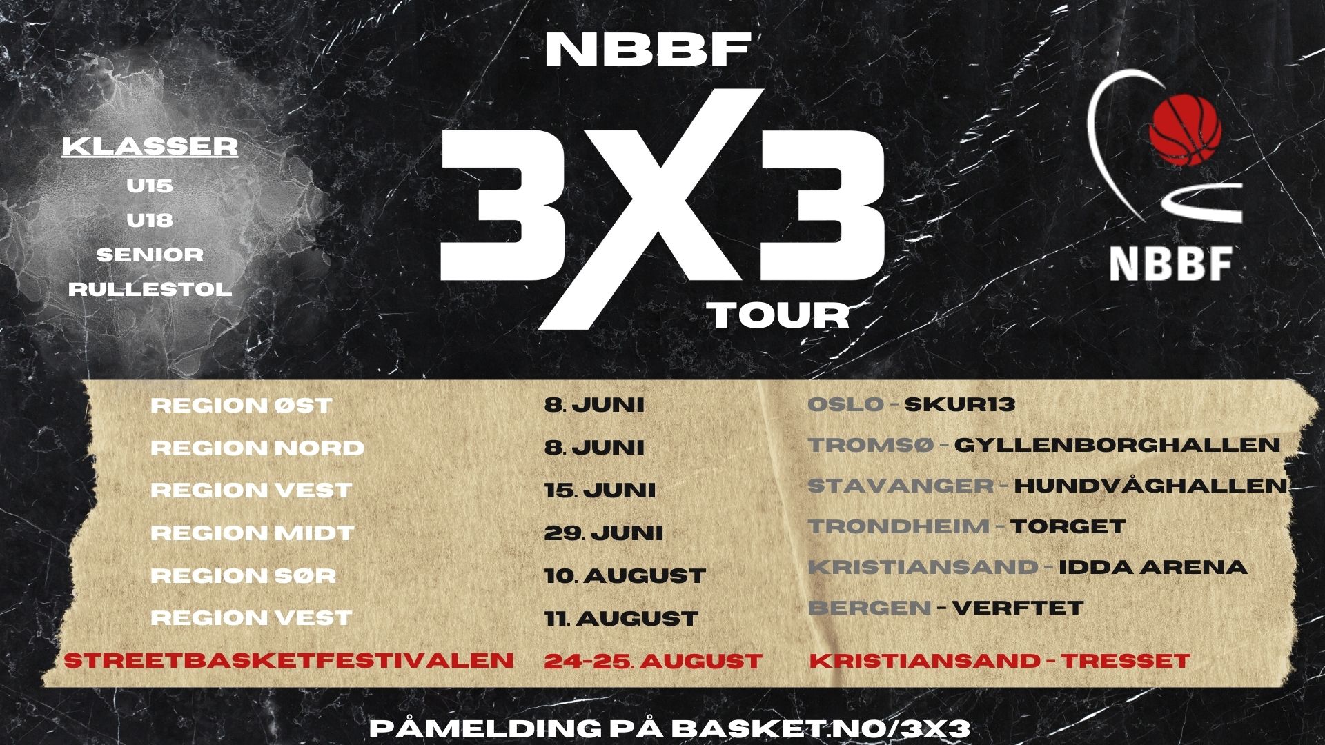 Påmelding og informasjon - NBBF 3X3 Tour 2024